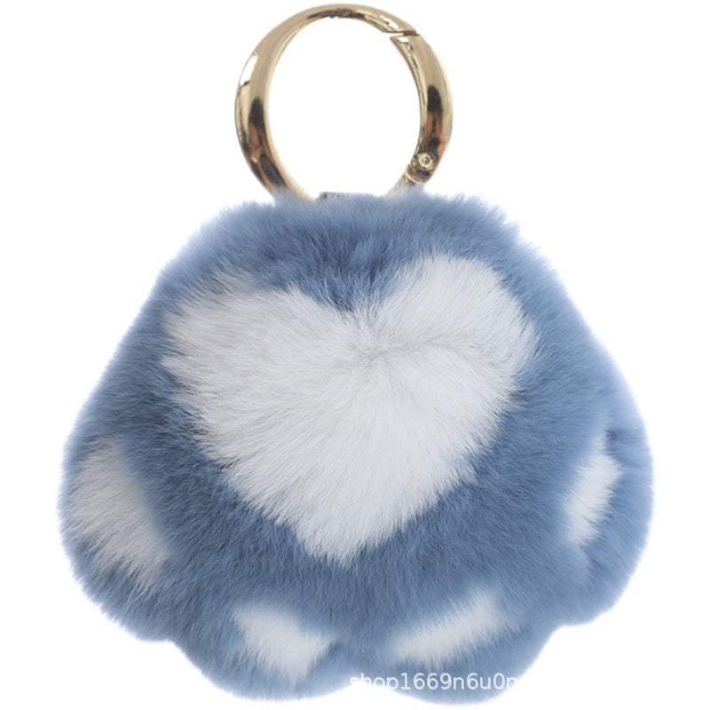 Real Rabbit Fur Paw Keychain Bag Charm