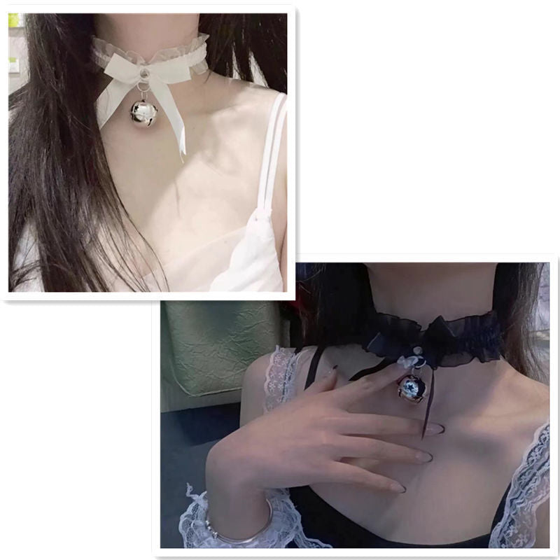 Free Shipping for Cute Bow Elastic Lace Choker