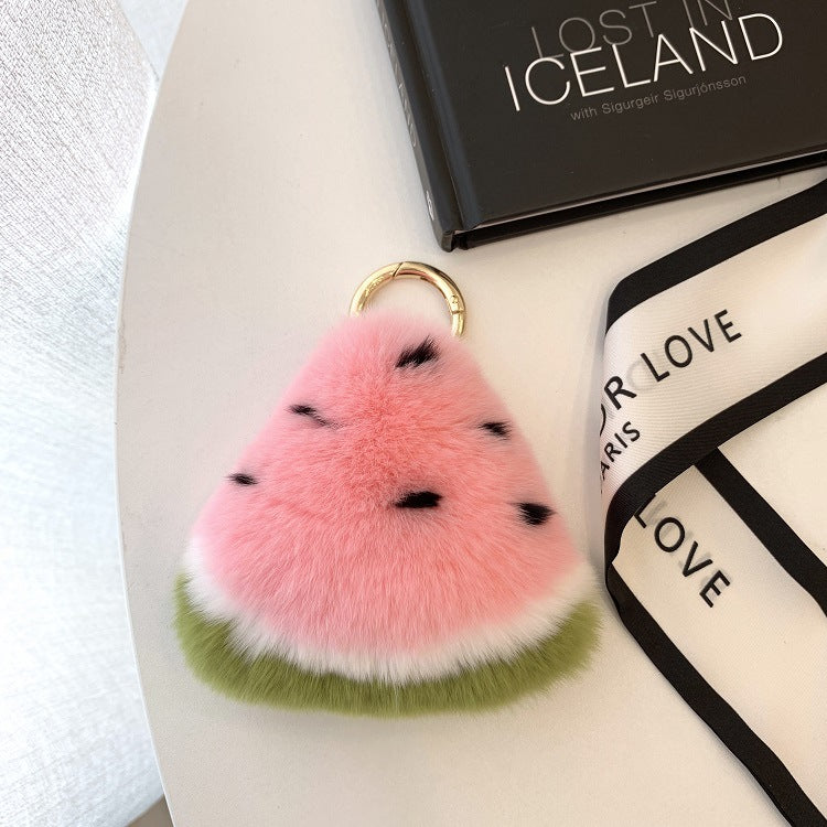 Cute Small Watermelon Sheepwool of Hare Keychain Accessory