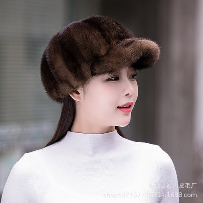 Winter Mink Fur Beret - Stylish & Warm