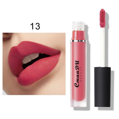 15-Color Non-Sticky Matte Lip Gloss and Lipstick Set-Homeunderwear