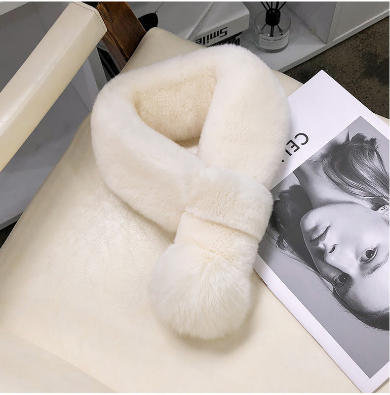 Real Rabbit Fur Velvet-Touch Winter Scarf - Warm & Stylish