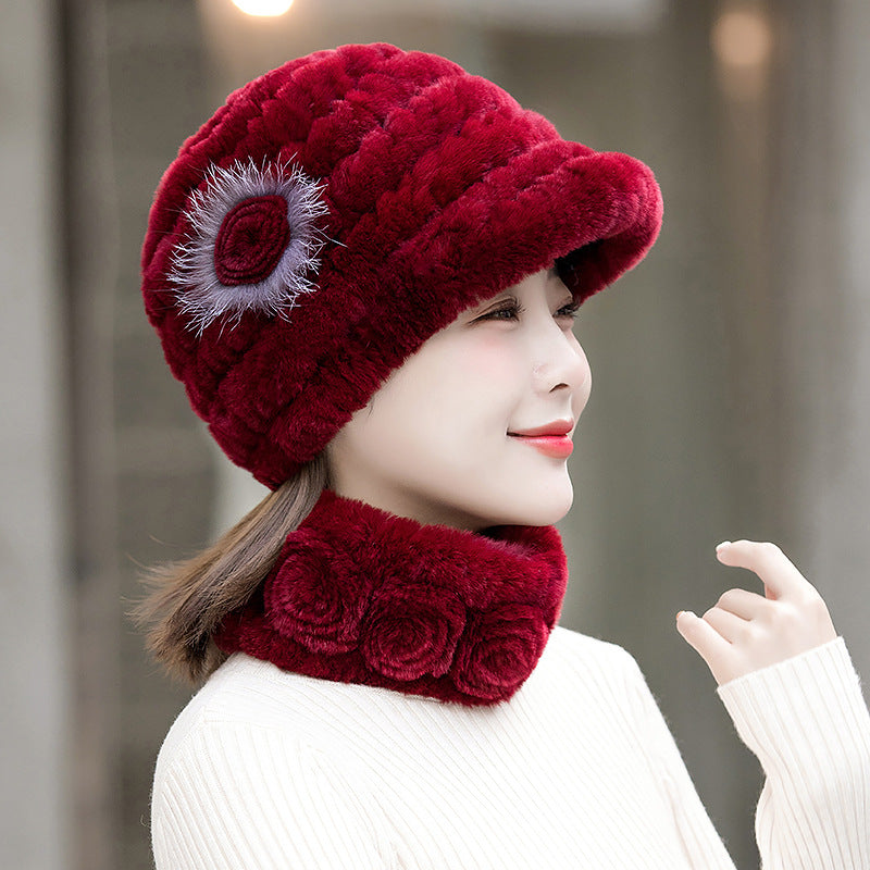 Warm Real Rabbit Fur Cap - Stylish Winter Hat