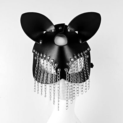 Tassel Chain Leather Eye Mask