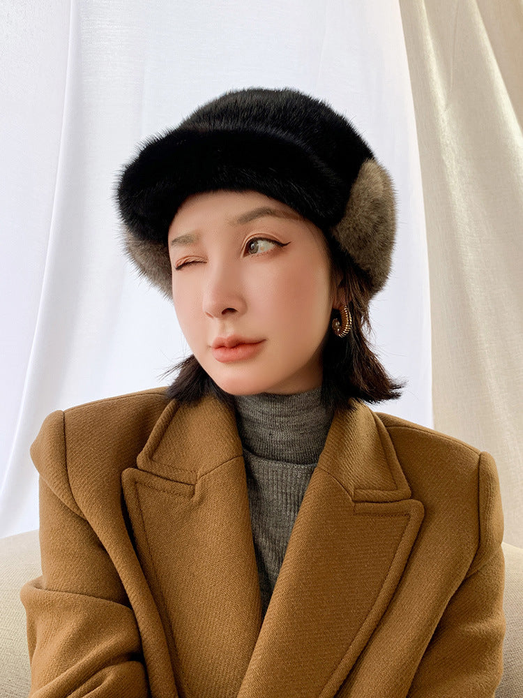 Warm Mink Fur Ear Flap Hat - Unisex Winter Accessory