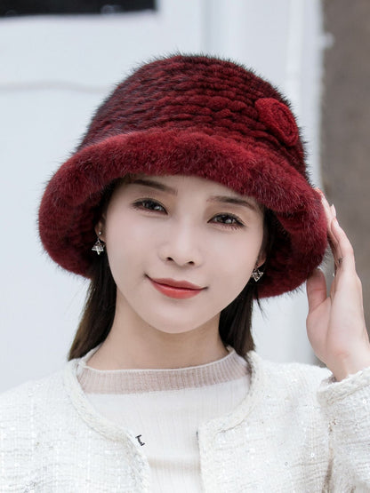 Winter Mink Fur Bucket Hat - Warm & Stylish