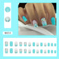 Square Fresh Cold Glitter Nails - Wearable, Sweet & Cool