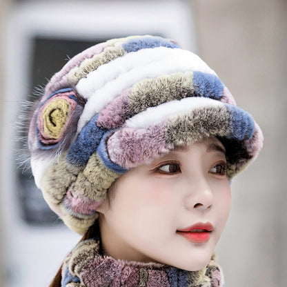 Winter Real Rabbit Fur Cap - Warm & Stylish