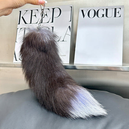 Cute Fox Tail Keychain - Furry Car Accessory