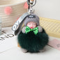 Cute Fox Fur Ball Sleepy Doll Keychain - Bag Charm