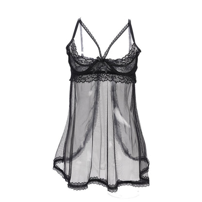 Sexy Transparent Sex Pajamas Suspender Nightgown