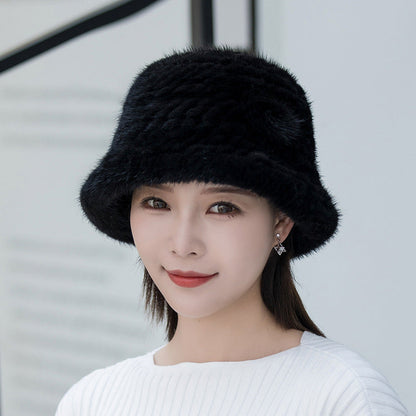 Winter Mink Fur Bucket Hat - Warm & Stylish