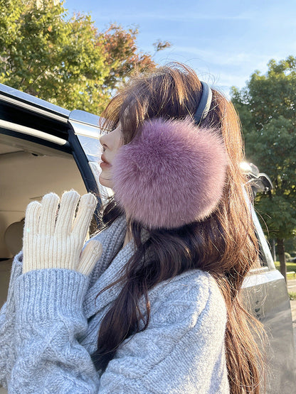 Luxury Real Fox Fur Ear Muffs - Winter Warmth