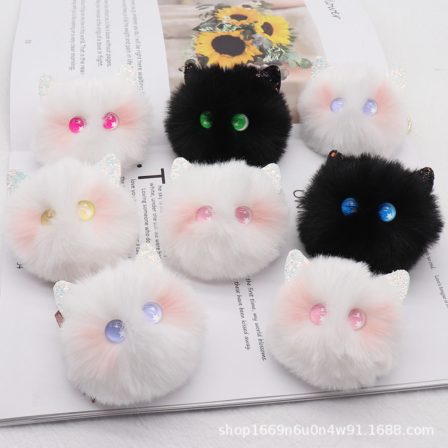 Cute Blushing Cat Keychain Plush Bag Charm