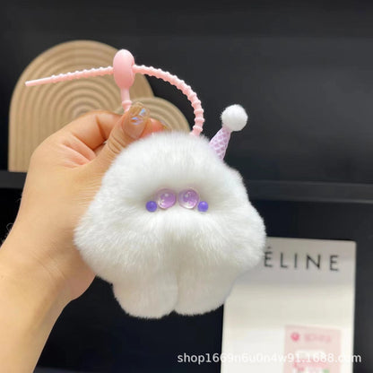 Cute Fuzzy Ice Cream Keychain - 10cm Plush Toy