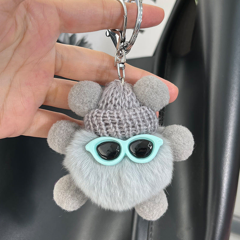 Cute Real Rabbit Fur Keychain - Car & Bag Charm