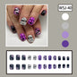 Purple Mummy Spider Web Glitter Halloween Nails