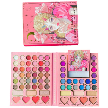 70-Color Sweet Heart Beauty Eye Shadow Palette - Matte & Shimmer with Brush