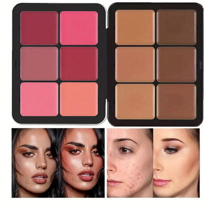 12-Color Iron Box Blush Palette - Matte Finish