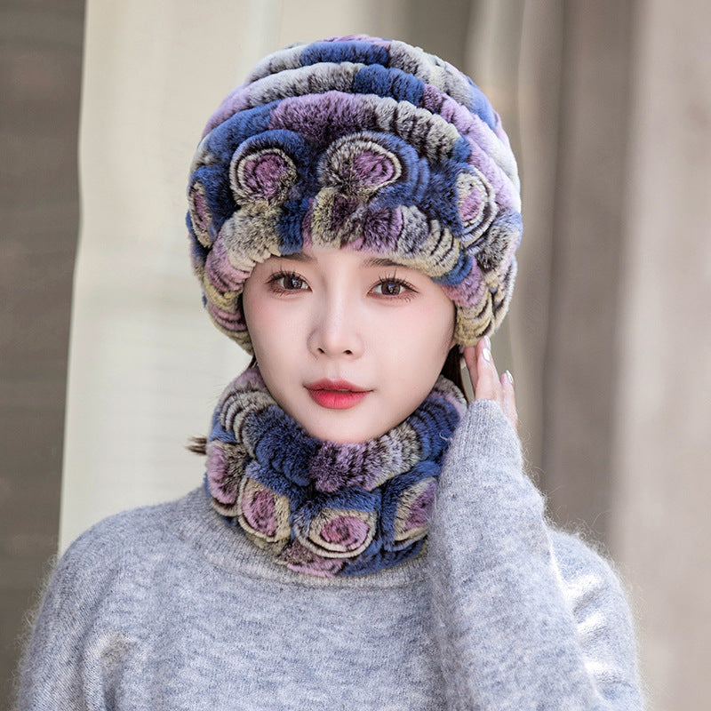 Stylish Real Rabbit Fur Ear Flap Hat - Warm Winter Accessory