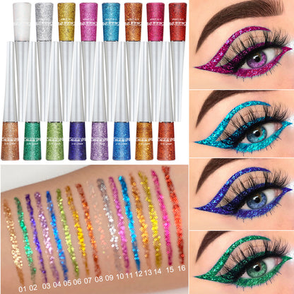 16-Color Glitter Liquid Eyeliner Set-Homeunderwear