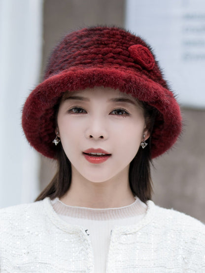 Winter Mink Fur Bucket Hat - Warm & Stylish