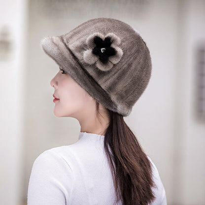 Winter Mink Fur Ear Flap Hat - Elegant & Warm