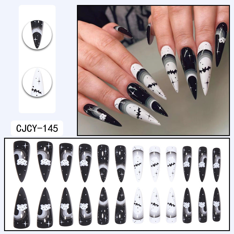 24-Piece Halloween Bat Themed Nail Set