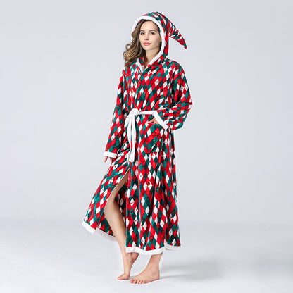 Christmas Gingham Strappy Flannel Robe