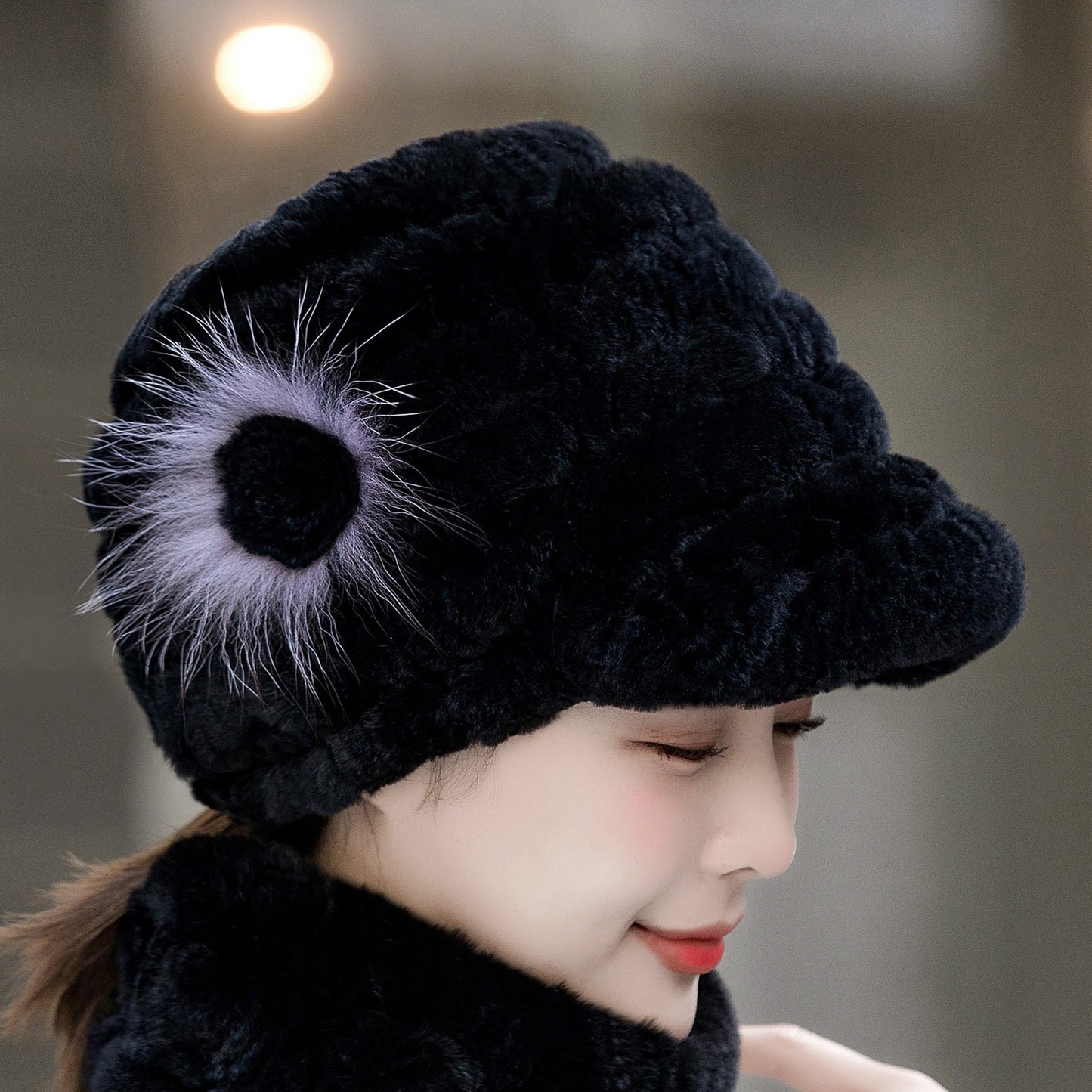 Winter Real Rabbit Fur Cap - Warm & Stylish