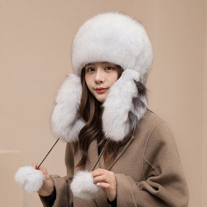 Warm Fox Fur Ear Flap Hat - Winter Fashion Trend