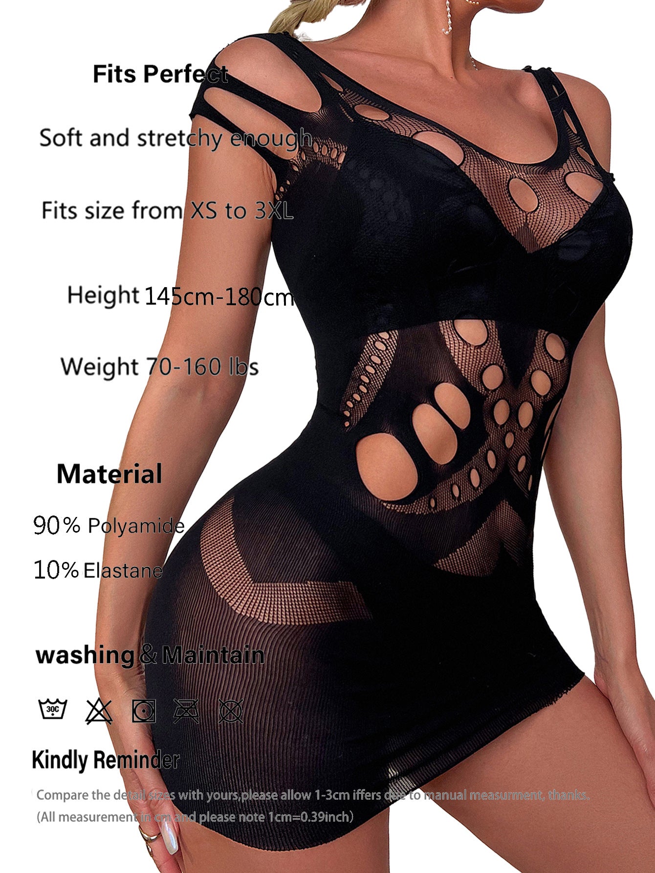 Sexy Transparent Crotch Black Silk One-piece Mesh Skirt Sex Underwear