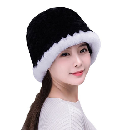 Winter Real Rabbit Fur Bucket Hat - Cozy & Stylish