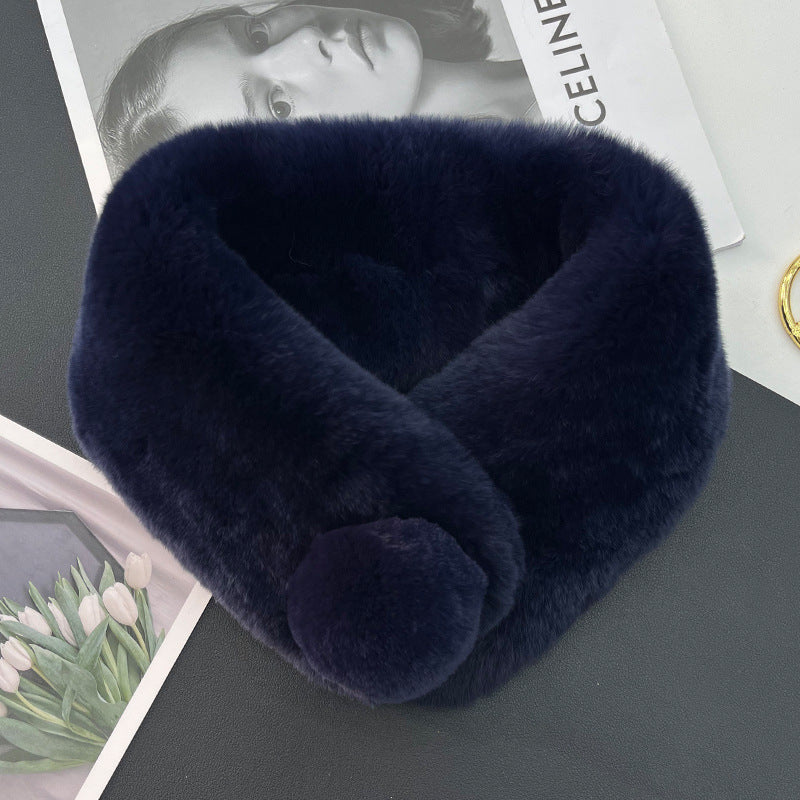 Luxury Real Rabbit Fur Scarf - Winter Velvet Touch