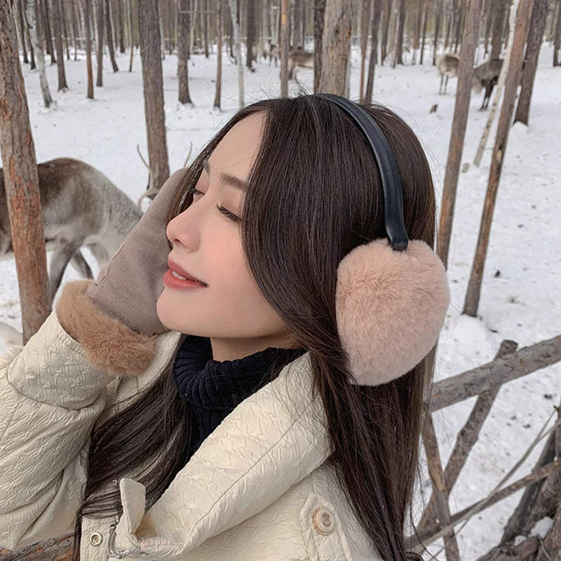 Cute Real Rabbit Fur Ear Muffs - Warm & Stylish