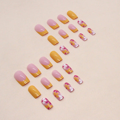 INS Style Sweet Heart Mid-Length Oval Nails, Cute and Chic