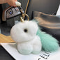 Cute Real Rabbit Fur Unicorn Keychain - Bag Charm