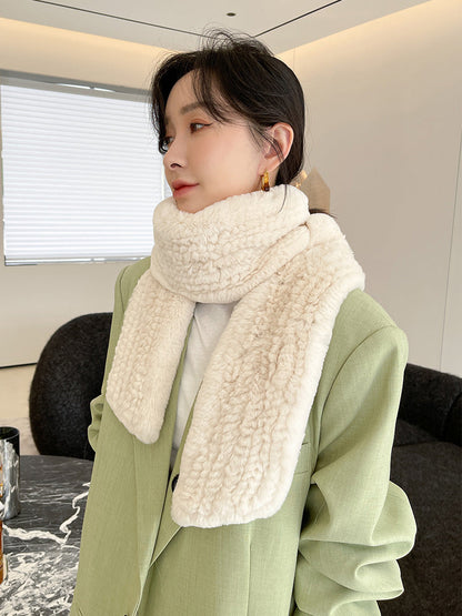 Long Real Rabbit Fur Scarf - Stylish Winter Accessory