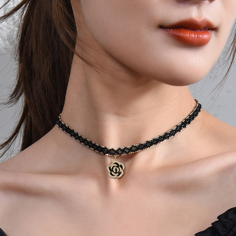 Clavicle Chain Rose Choker