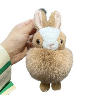 Real Otter Fur Rabbit Keychain Cute Fluffy Charm