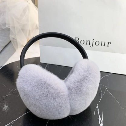 Cute Real Rabbit Fur Ear Muffs - Warm & Stylish