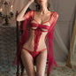 Sexy Lace Seduction Steel Ring Gathering Onesie Pajamas Lingerie