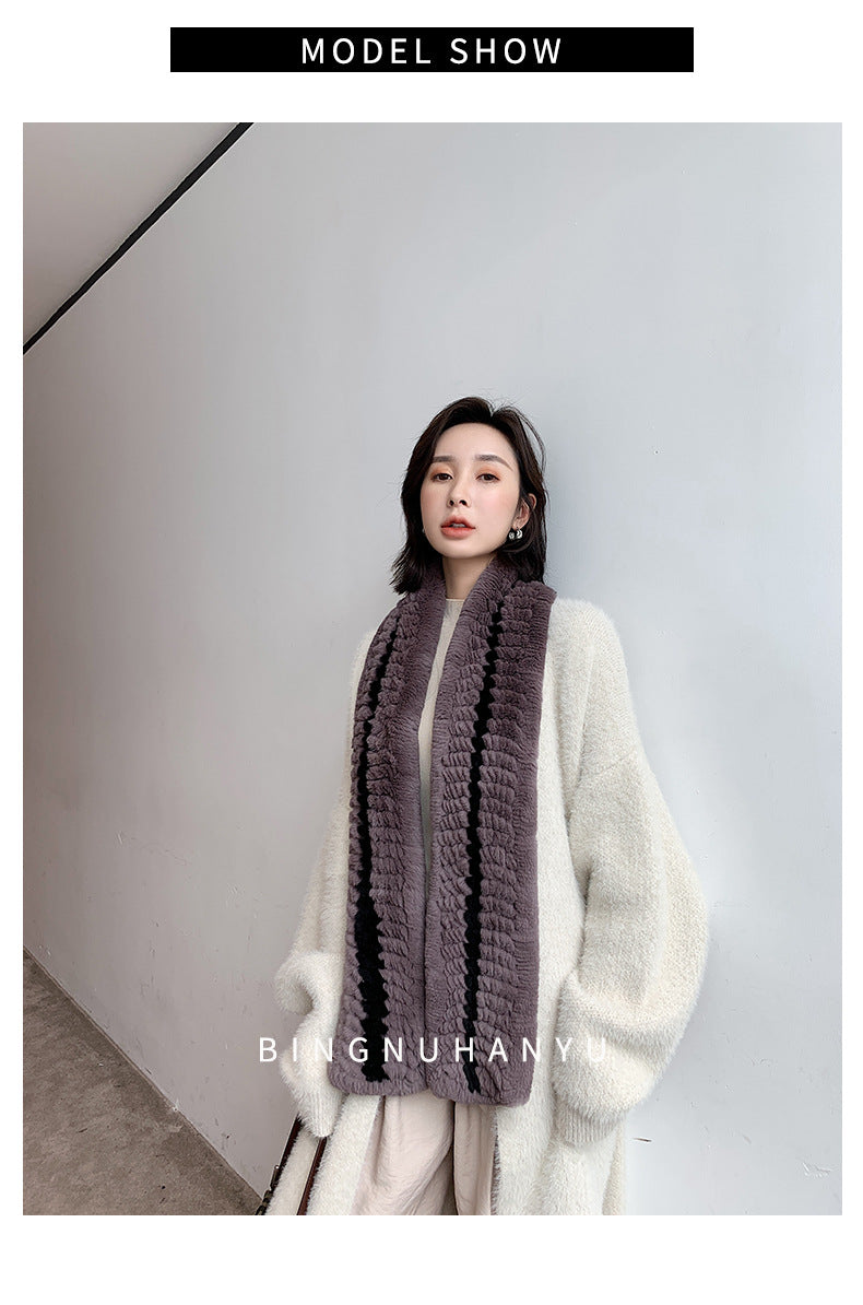 Warm Real Rabbit Fur Scarf - Winter Accessory