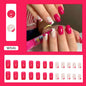 Medium-Length Rose Pink French Heart Nails, Sweet Style