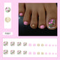 Spring-Summer New Fresh Green Leaf Red Flower Fall Nails - Soft Girl Style