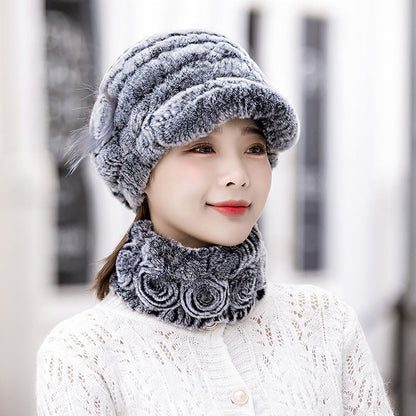 Warm Real Rabbit Fur Cap - Stylish Winter Hat