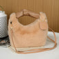 Luxury Faux Rabbit Fur Shoulder Bag - Winter