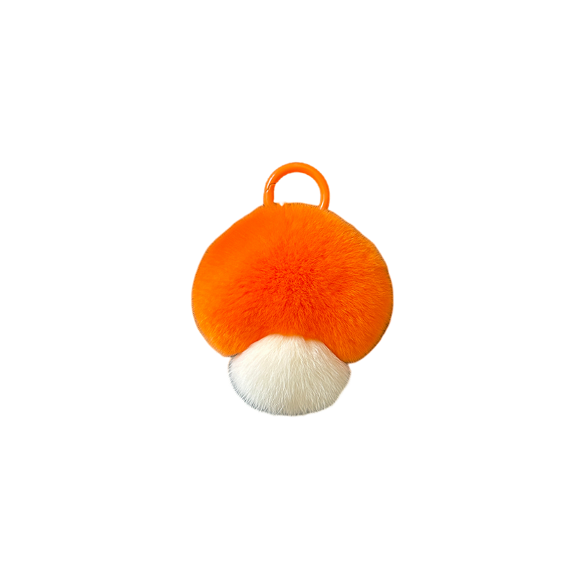 Chic Faux Fur Mushroom Keychain - 10cm Ins Trend