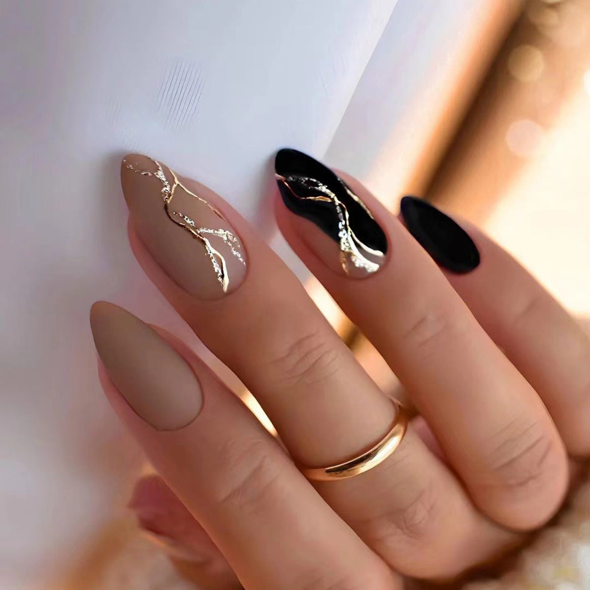 Yiwu Detachable Nail Art Tips, Almond Shape Wearable Nails-Homeunderwear