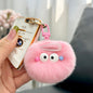 Cute Real Rabbit Fur Pom Pom Keychain - Hair Clip Accessory